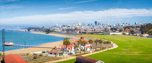San Francisco skyline with Crissy Field, California, USA