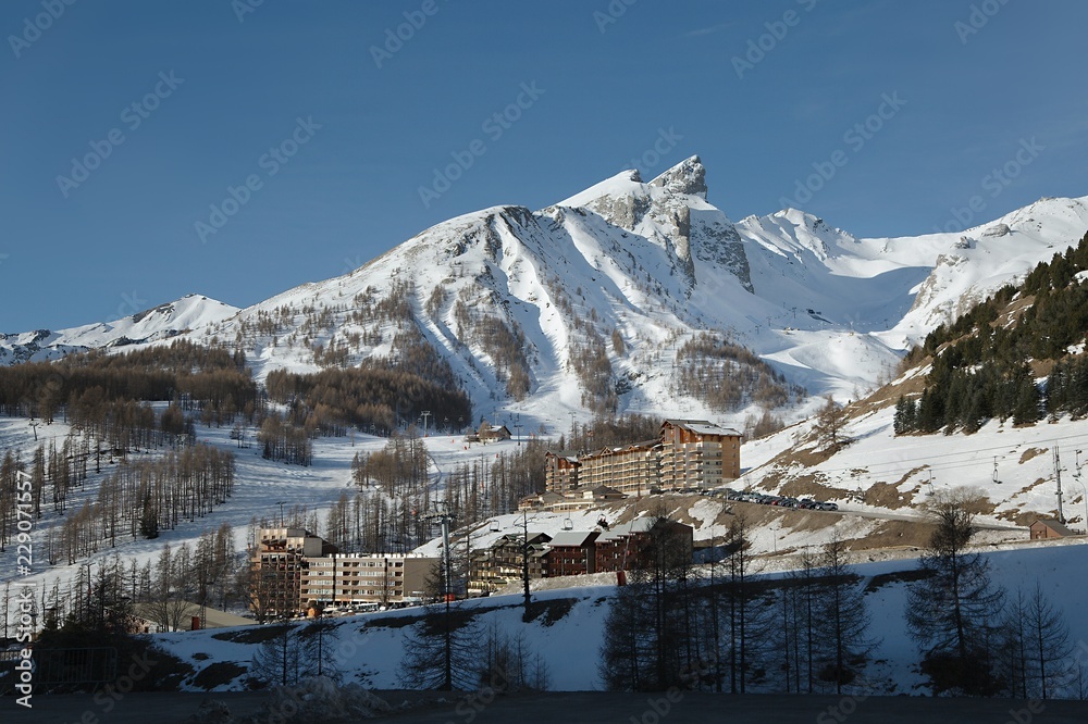 Ski resort village in the alps