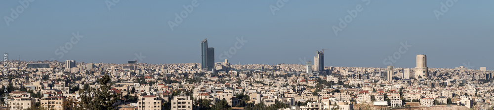 Amman landmarks and famous buildings panoramic view