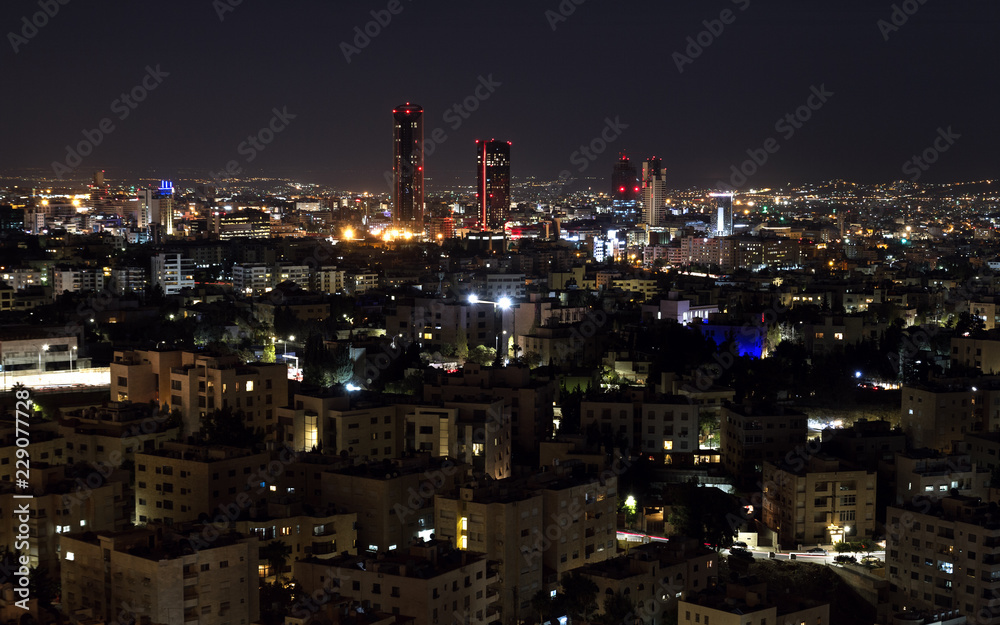 Amman city skyline the capital of jordan at night