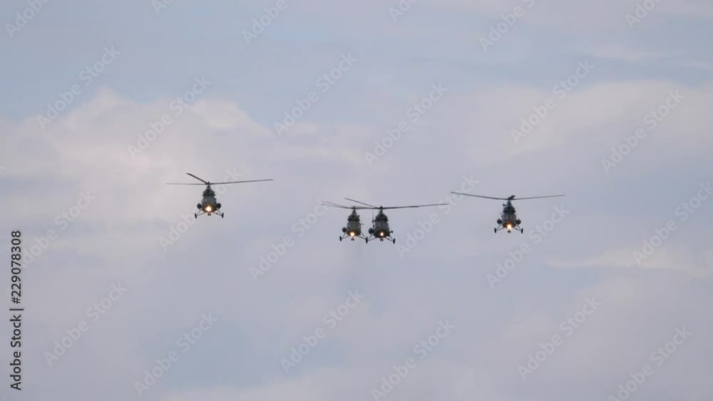 Helicopters flying on the sky in 4k slow motion 60fps Helicopters flying on the sky in 4k slow motion 60fps
