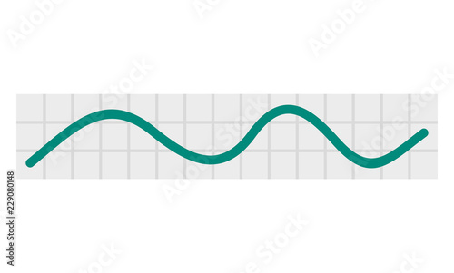 Green linear graph icon. Flat illustration of green linear graph vector icon for web design