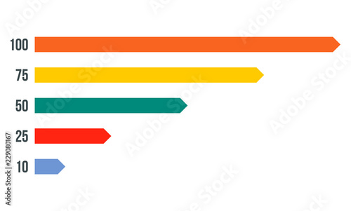 Colorful graph bar icon. Flat illustration of colorful graph bar vector icon for web design