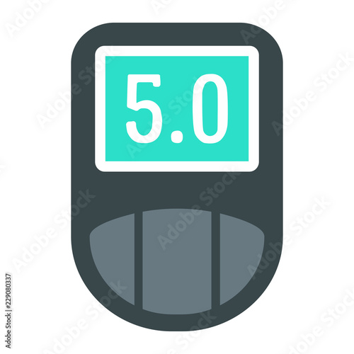 Digital glucometer icon. Flat illustration of digital glucometer vector icon for web design