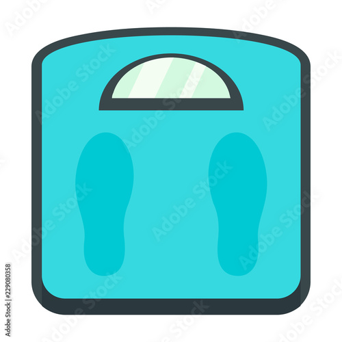 Weight scales icon. Flat illustration of weight scales vector icon for web design