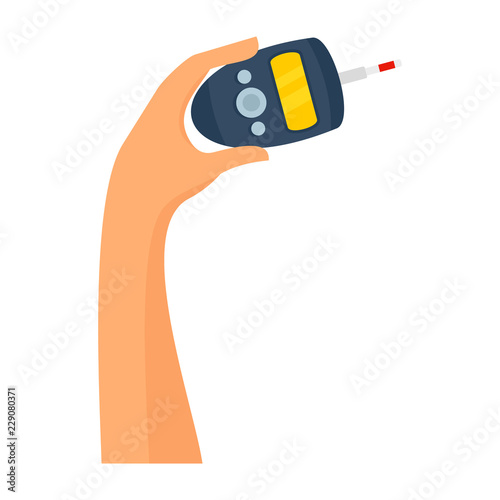 Use of glucometer icon. Flat illustration of use of glucometer vector icon for web design