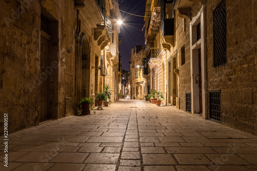 Street in Birgu at Night