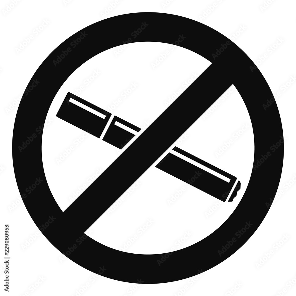 No smoking cigarette icon. Simple illustration of no smoking cigarette vector icon for web design isolated on white background