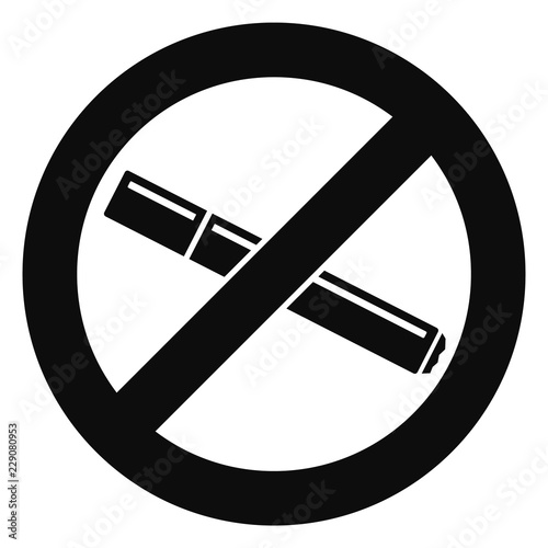 No smoking cigarette icon. Simple illustration of no smoking cigarette vector icon for web design isolated on white background