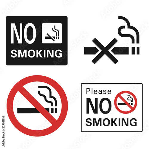 No smoking icon set. Simple set of no smoking vector icons for web design on white background