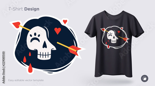 Funny skeleton illustration. Print on T-shirts, sweatshirts and souvenirs