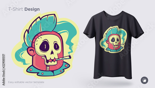 Funny skeleton illustration. Print on T-shirts, sweatshirts and souvenirs