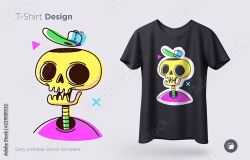 Funny skeleton illustration. Print on T-shirts, sweatshirts and souvenirs