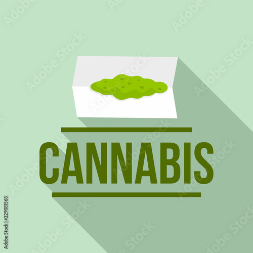 Cannabis powder logo. Flat illustration of cannabis powder vector logo for web design