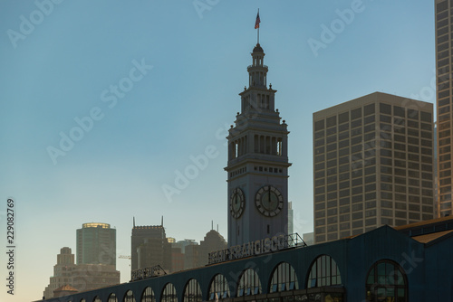 Port of San Francisco ferry building and clock tower