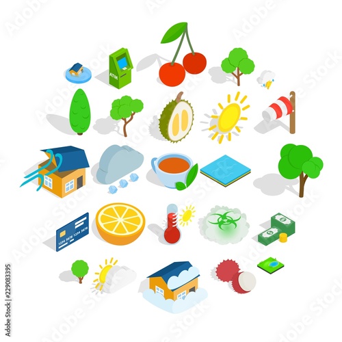 Life asserting icons set. Isometric set of 25 life asserting vector icons for web isolated on white background
