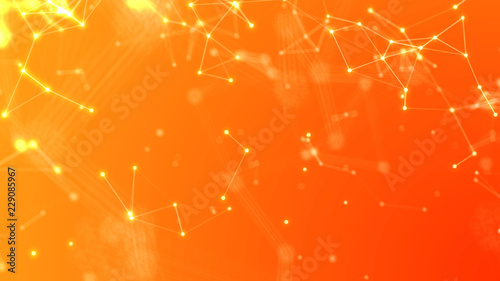 Abstract Orange Plexus Background Hi-Tech Networking Illustration