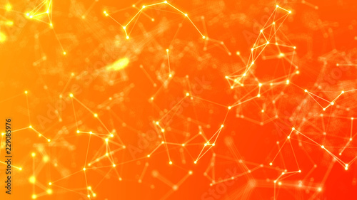 Abstract Orange Plexus Background Floating Structures