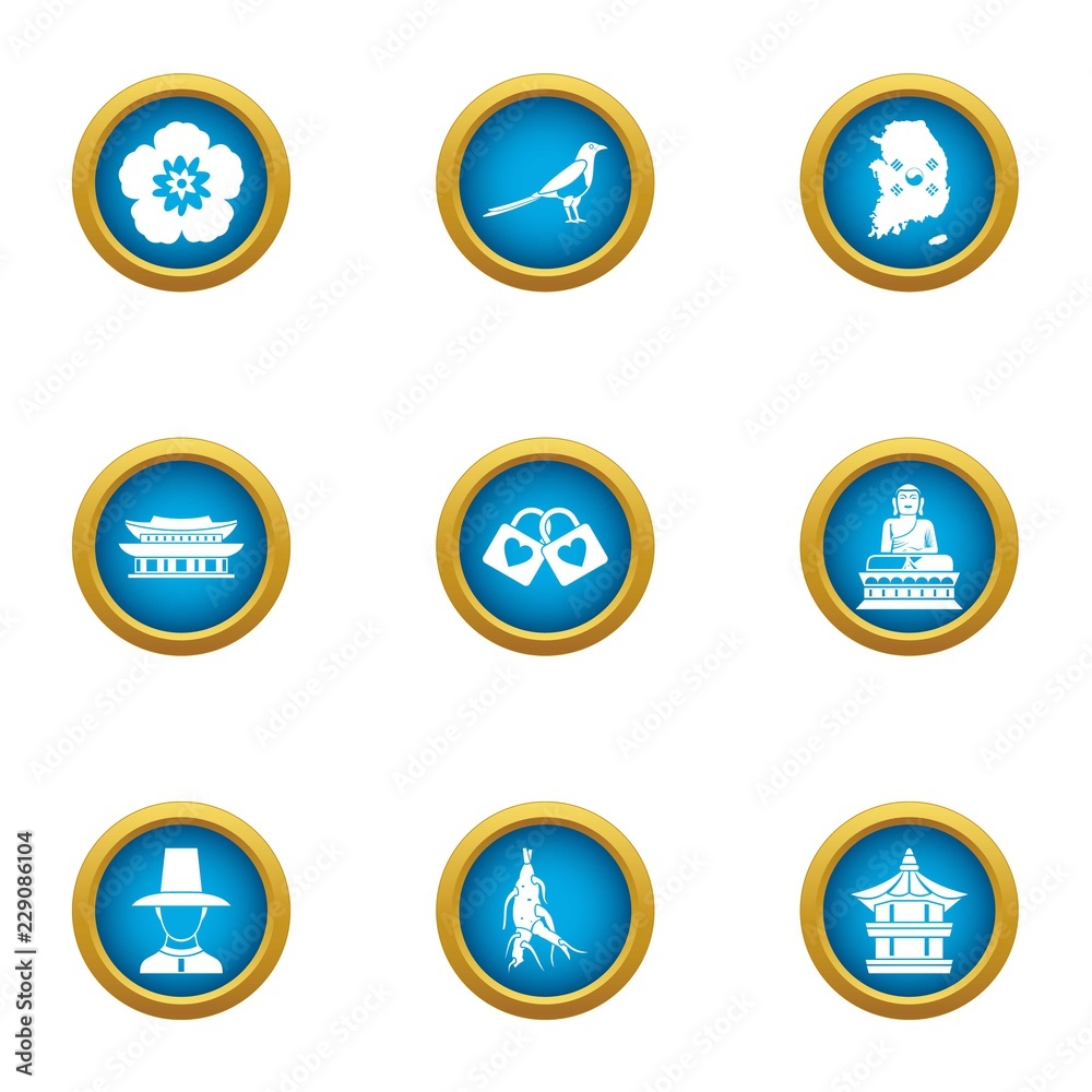 Asia store icons set. Flat set of 9 asia store vector icons for web isolated on white background Asia store icons set. Flat set of 9 asia store vector icons for web isolated on white background