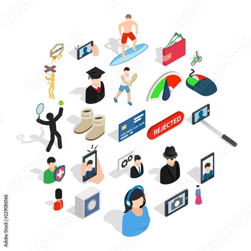 Panjandrum icons set. Isometric set of 25 panjandrum vector icons for web isolated on white background