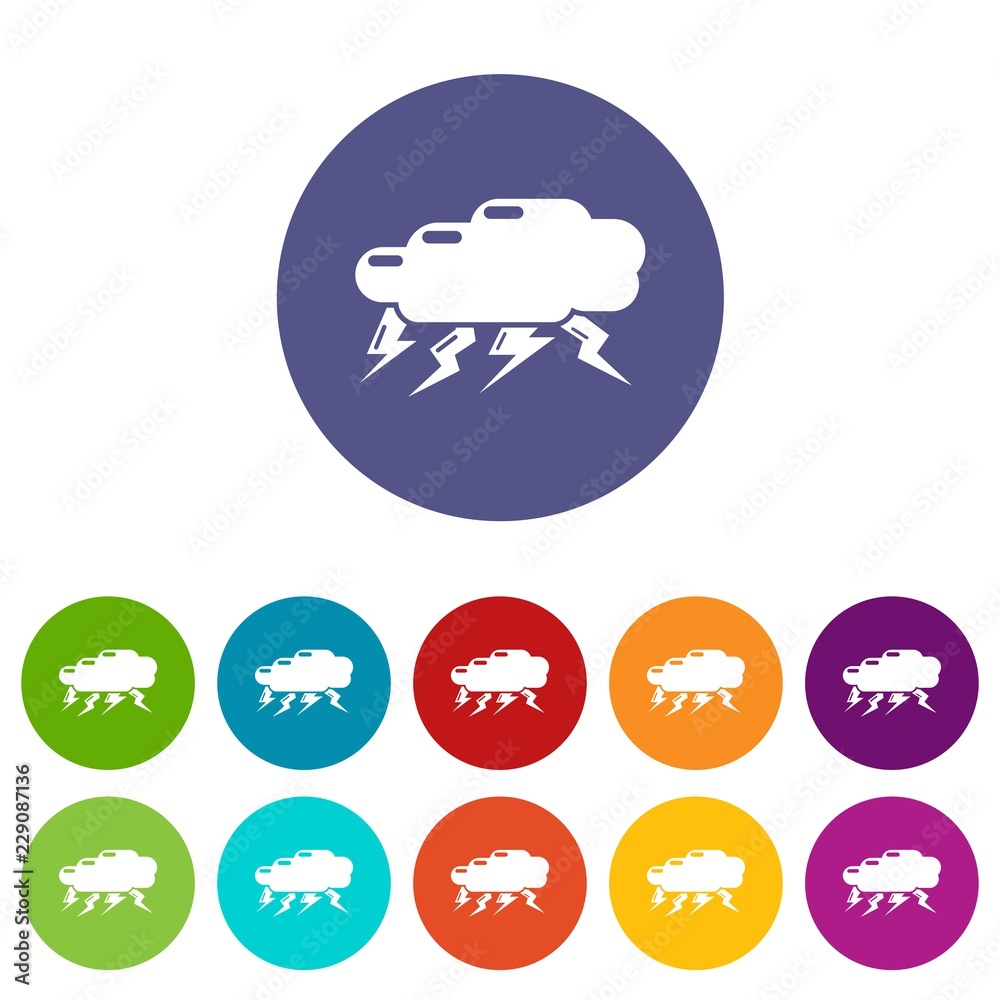 Obraz premium Thunder cloud icon. Simple illustration of thunder cloud vector icon for web