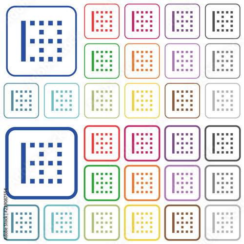 Left border outlined flat color icons