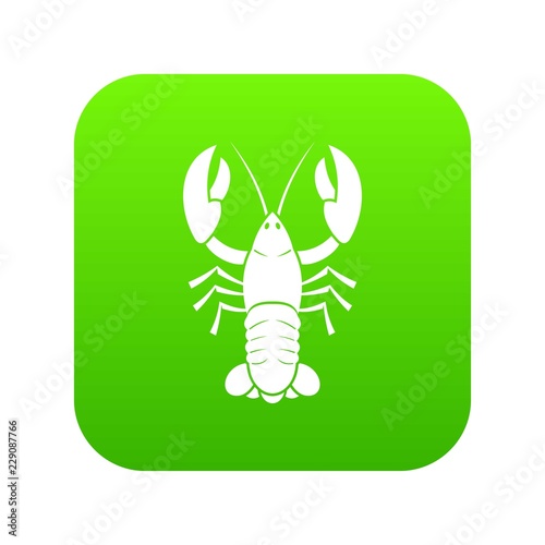 Crawfish icon digital green for any design isolated on white vector illustration