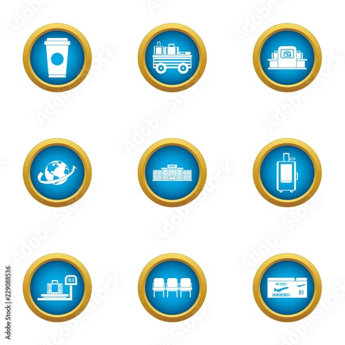 Thrust icons set. Flat set of 9 thrust vector icons for web isolated on white background
