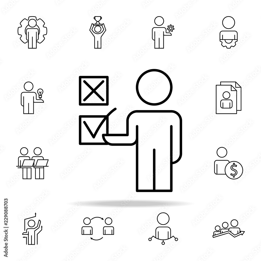employee selection icon. Business Organisation icons universal set for web and mobile employee selection icon. Business Organisation icons universal set for web and mobile