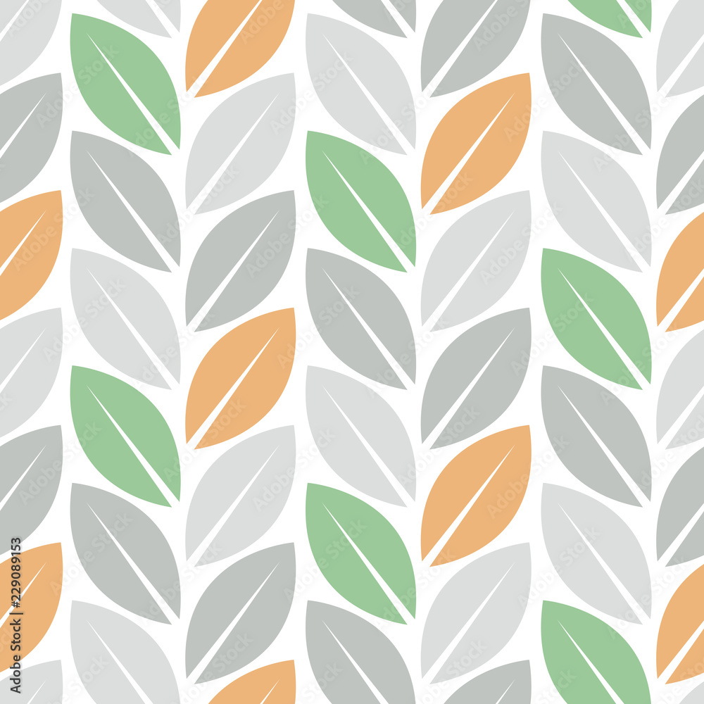 Leaves graphic pastel color backround.