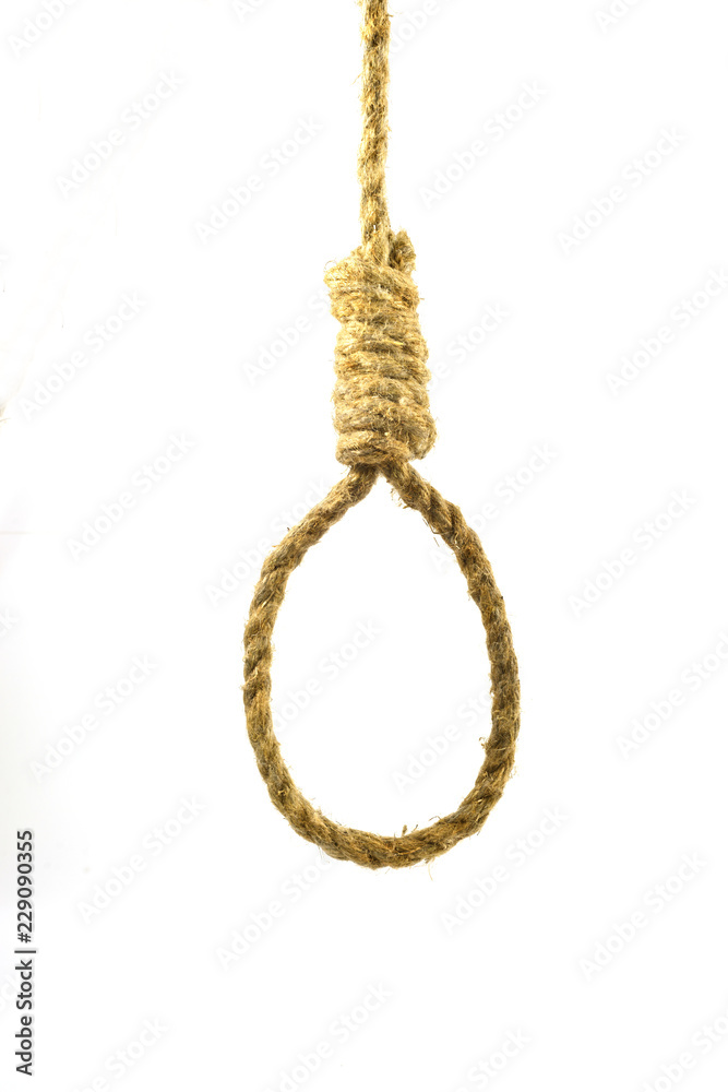 Rope loop close-up on white background Rope loop close-up on white background