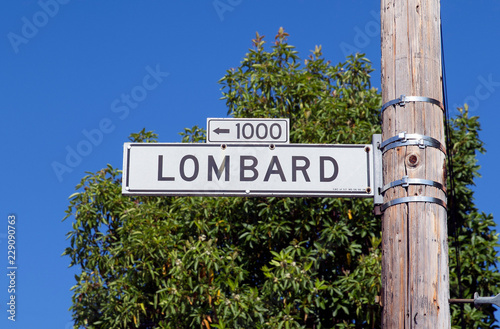 Lombard street sign in San Francisco