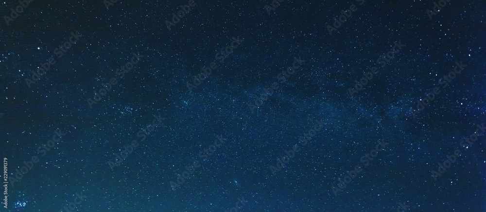 milky way with millions of stars in the sky, background, panorama, toned