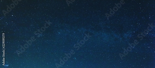 milky way with millions of stars in the sky, background, panorama, toned