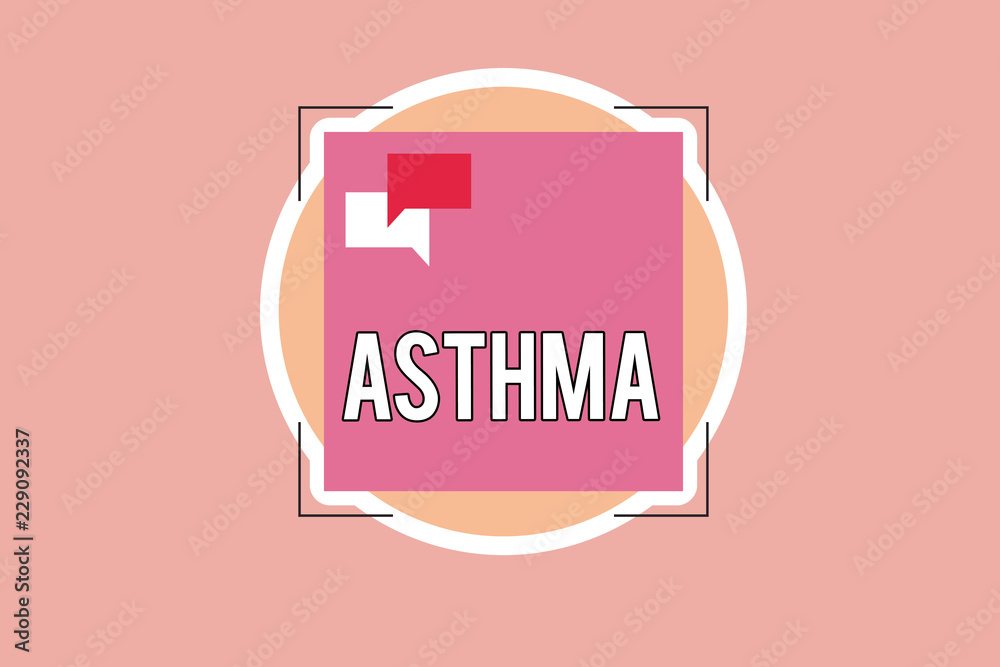 Writing note showing Asthma. Business photo showcasing Respiratory condition marked by spasms in the bronchi of the lungs. Writing note showing Asthma. Business photo showcasing Respiratory condition marked by spasms in the bronchi of the lungs.