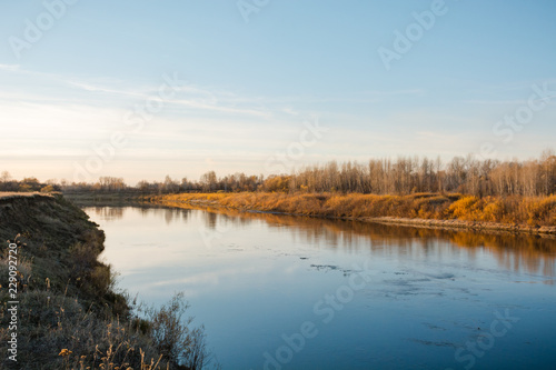 River in the fall. Gray weather in the fall. © Sergey_Siberia88