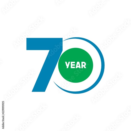 70 Year Anniversary Vector Template Design Illustration