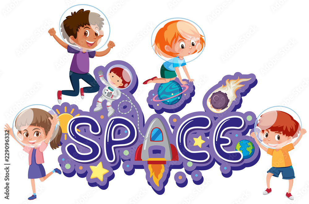 Space symbol with kids