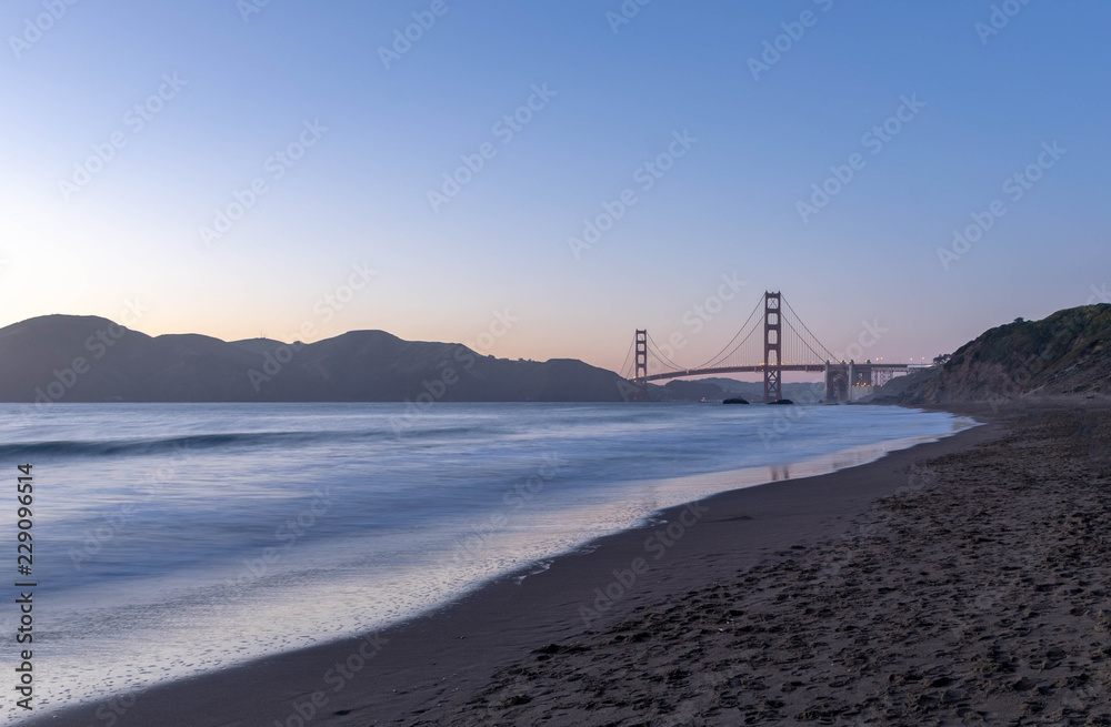 Stretching a mile below the rugged cliffs on the Presidio’s western shoreline, Baker Beach’s spectacular outside-the-Gate views of the Bridge and the Marin Headlands are unsurpassed. Stretching a mile below the rugged cliffs on the Presidio’s western shoreline, Baker Beach’s spectacular outside-the-Gate views of the Bridge and the Marin Headlands are unsurpassed.