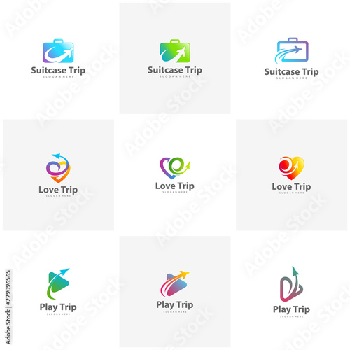 Set of Travel logo design Vector template