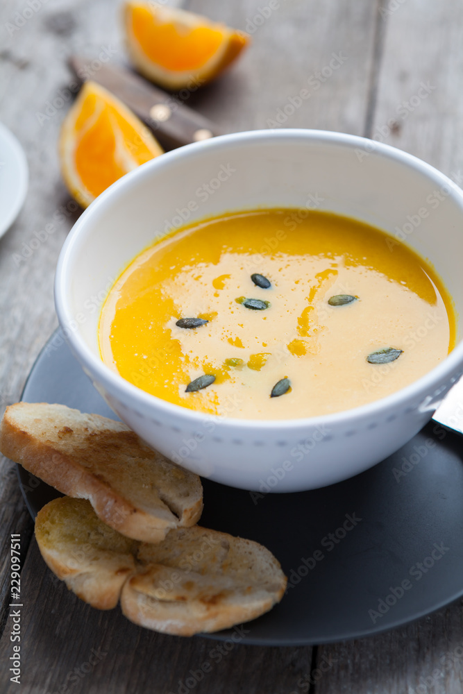 Amazing creamy pumpkin soup. Amazing creamy pumpkin soup.