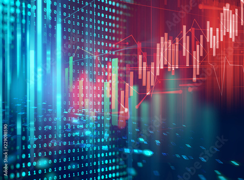 technical financial graph on technology abstract background