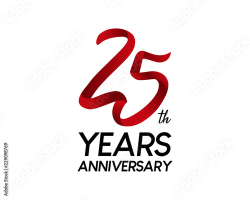 25 anniversary logo vector red ribbon photo