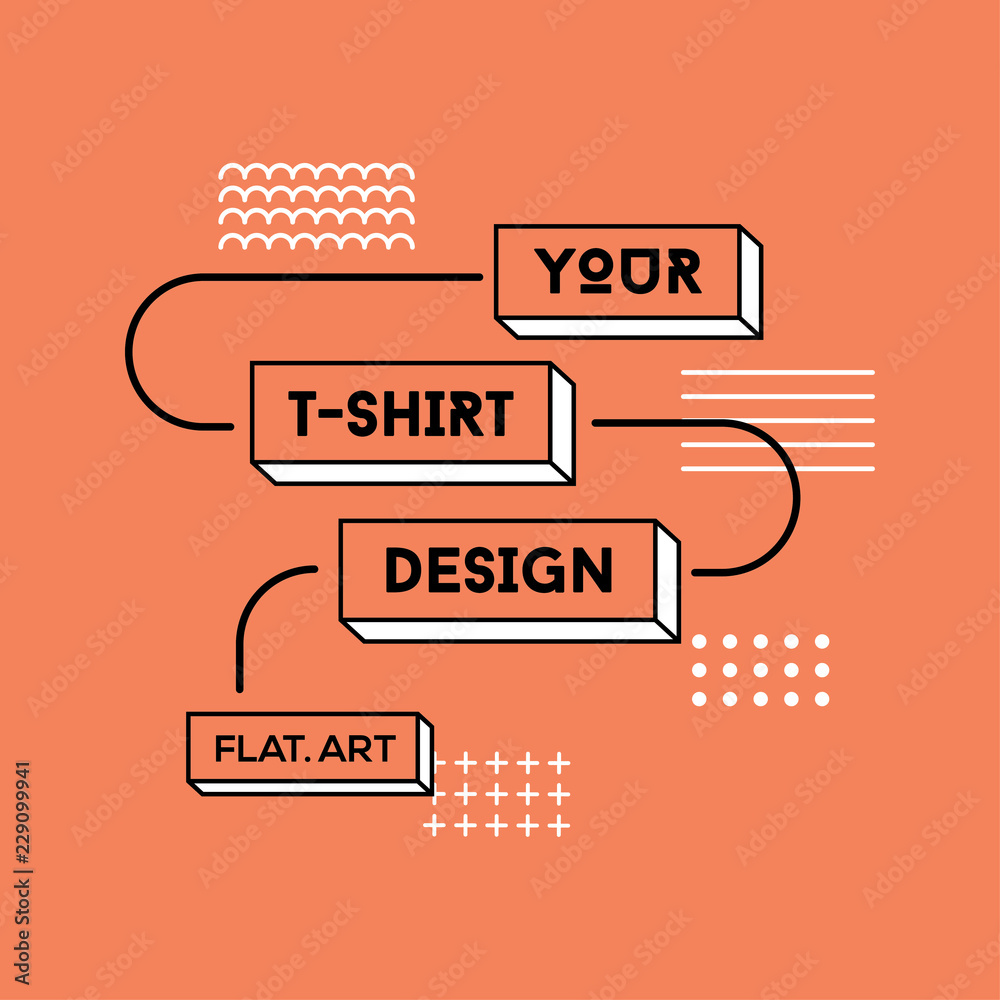 Fototapeta premium Color Flat T-shirt Print Design