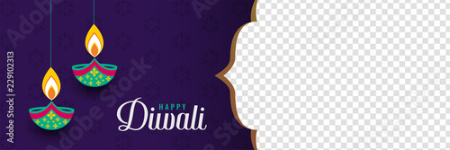 happy diwali festival banner with image space