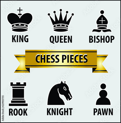 set of chess piece element, winner and looser concept, in a fair game. easy to modify