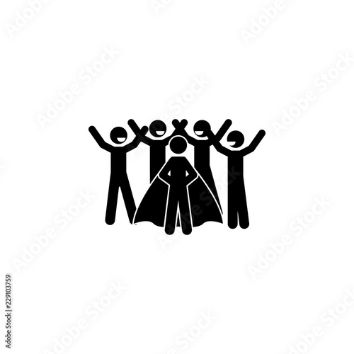 people love superhero icon. Element of superhero icon for mobile concept and web apps. Detailed people love superhero icon can be used for web and mobile