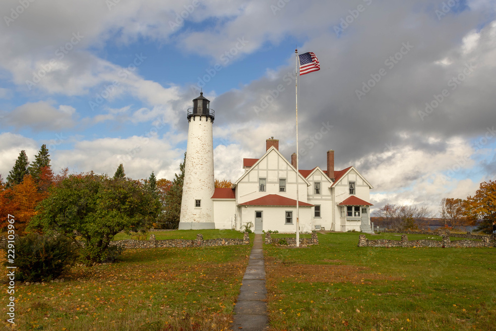 Point Iroquois Lighthouse, Michigan in Fall