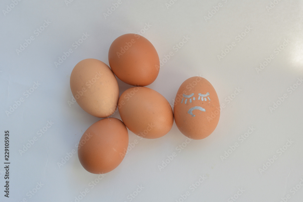 three eggs on white background three eggs on white background