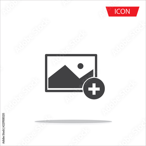 Add picture icon isolated on white background.